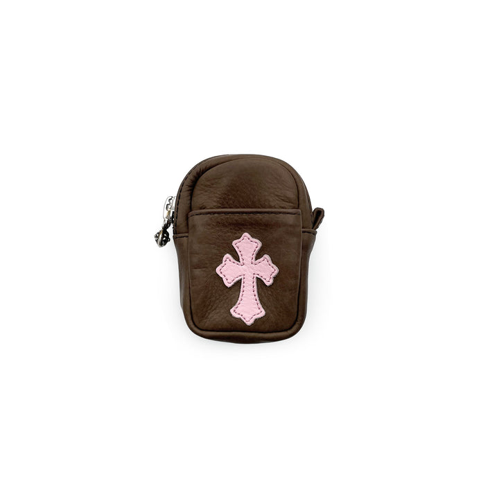 Chrome Hearts Brown Leather Cross Patch Airpod Micro Take Wallet - SHENGLI ROAD MARKET