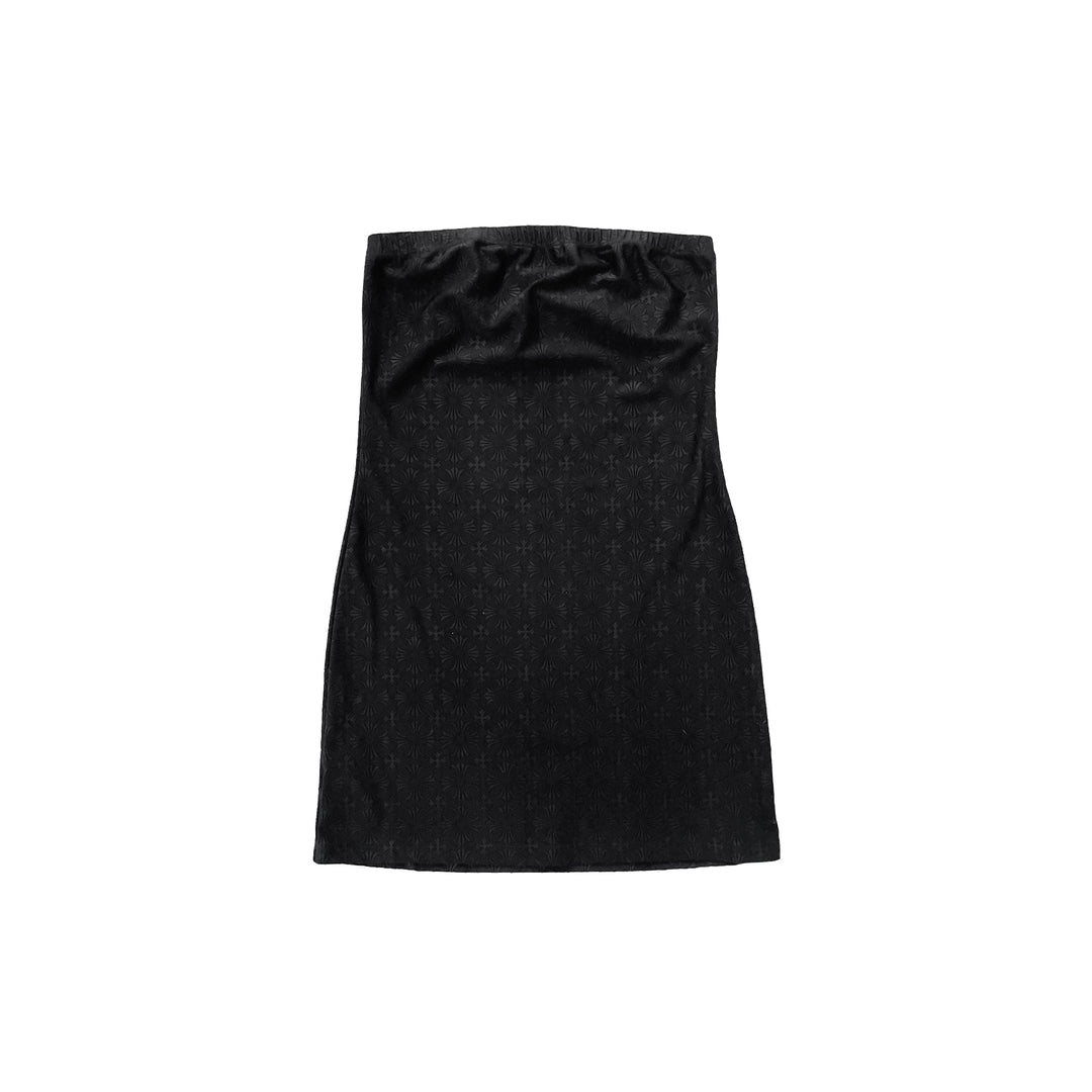 Chrome Hearts Butterfly Black Tonal Monogram Cross Strapless Dress - SHENGLI ROAD MARKET
