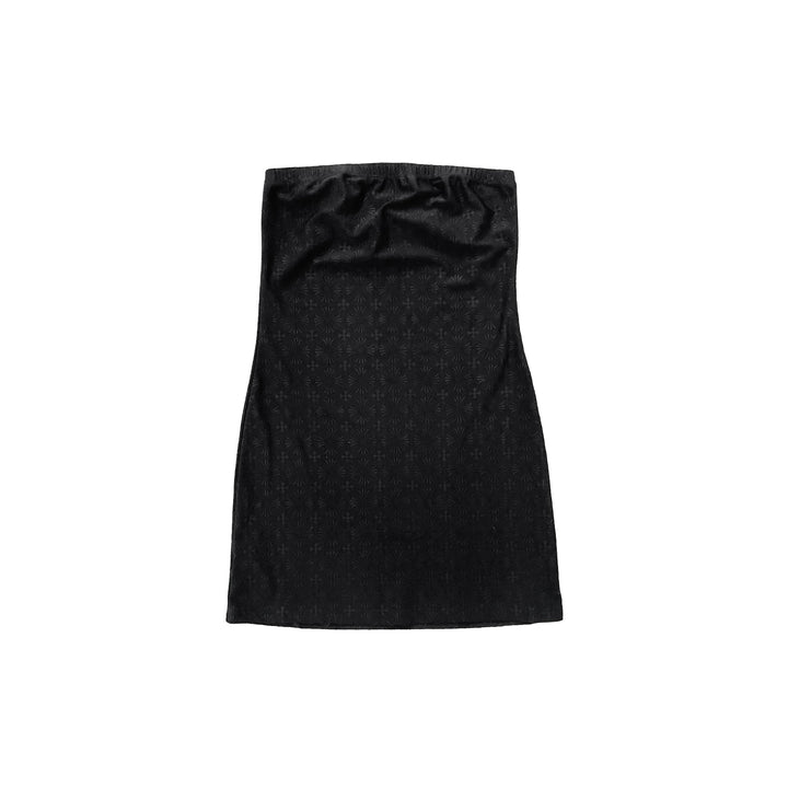 Chrome Hearts Butterfly Black Tonal Monogram Cross Strapless Dress - SHENGLI ROAD MARKET