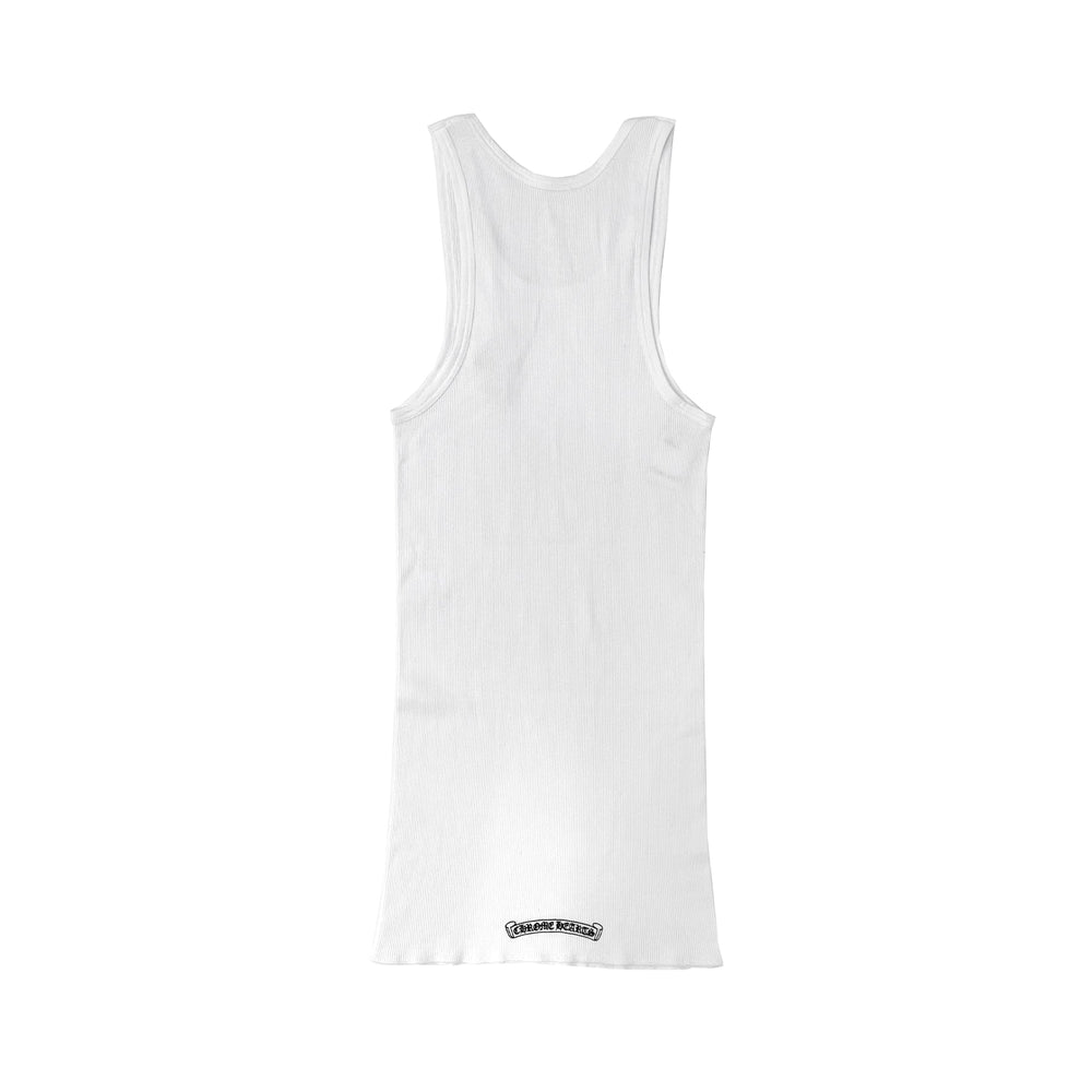 Chrome Hearts Camouflage Beaded Cross Patch White Tank Top - SHENGLI ROAD MARKET