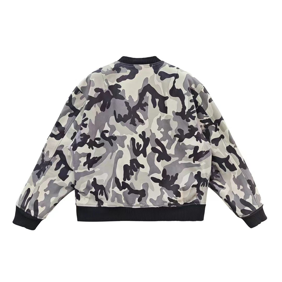 Chrome Hearts Camouflage Leather Baseball Jacket - SHENGLI ROAD MARKET