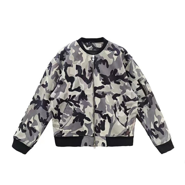 Chrome Hearts Camouflage Leather Baseball Jacket - SHENGLI ROAD MARKET