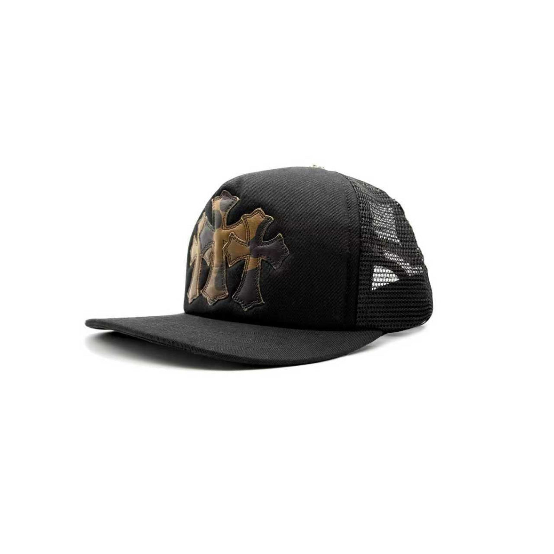 Chrome Hearts Camouflage Triple Cross Leather Patch Baseball Cap