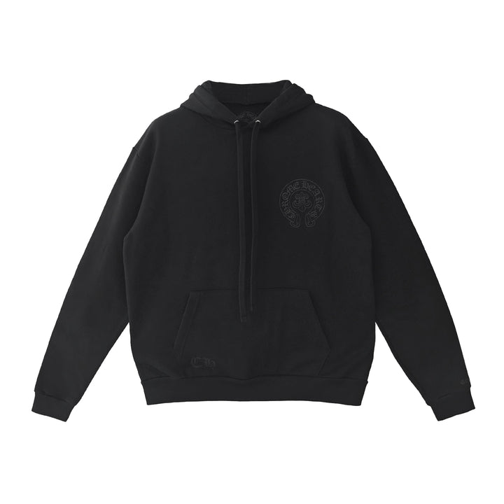 Chrome Hearts Cannes Exclusive Fleur De Lis Horseshoe Black Pullover Hoodie - SHENGLI ROAD MARKET