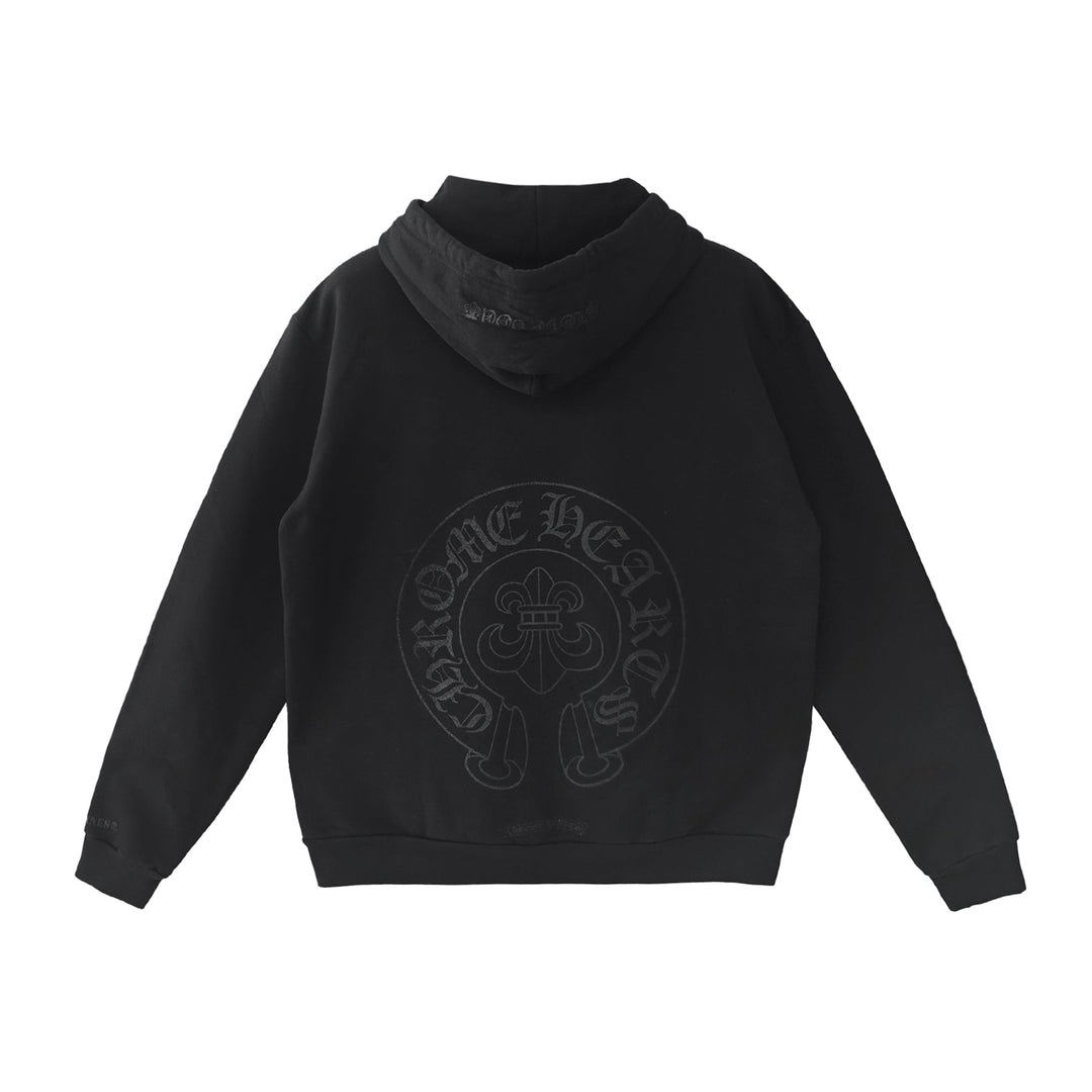 Chrome Hearts Cannes Exclusive Fleur De Lis Horseshoe Black Pullover Hoodie - SHENGLI ROAD MARKET