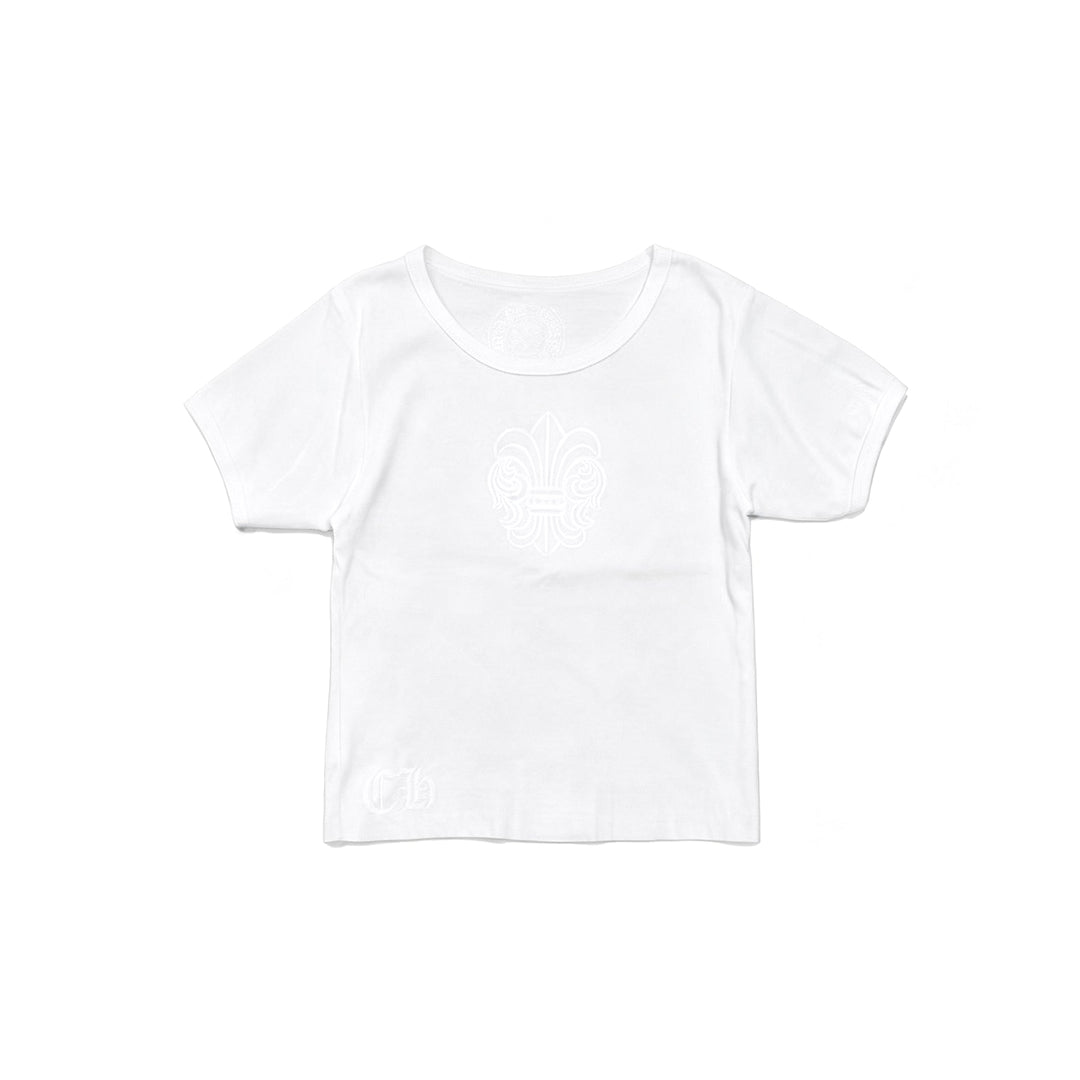 Chrome Hearts Cannes Exclusive Fleur White Short Sleeve Babytee - SHENGLI ROAD MARKET
