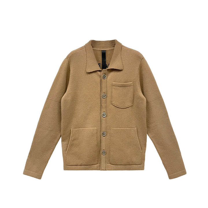 Chrome Hearts Cashmere Brown Triple Cross Patch Cardigan - SHENGLI ROAD MARKET