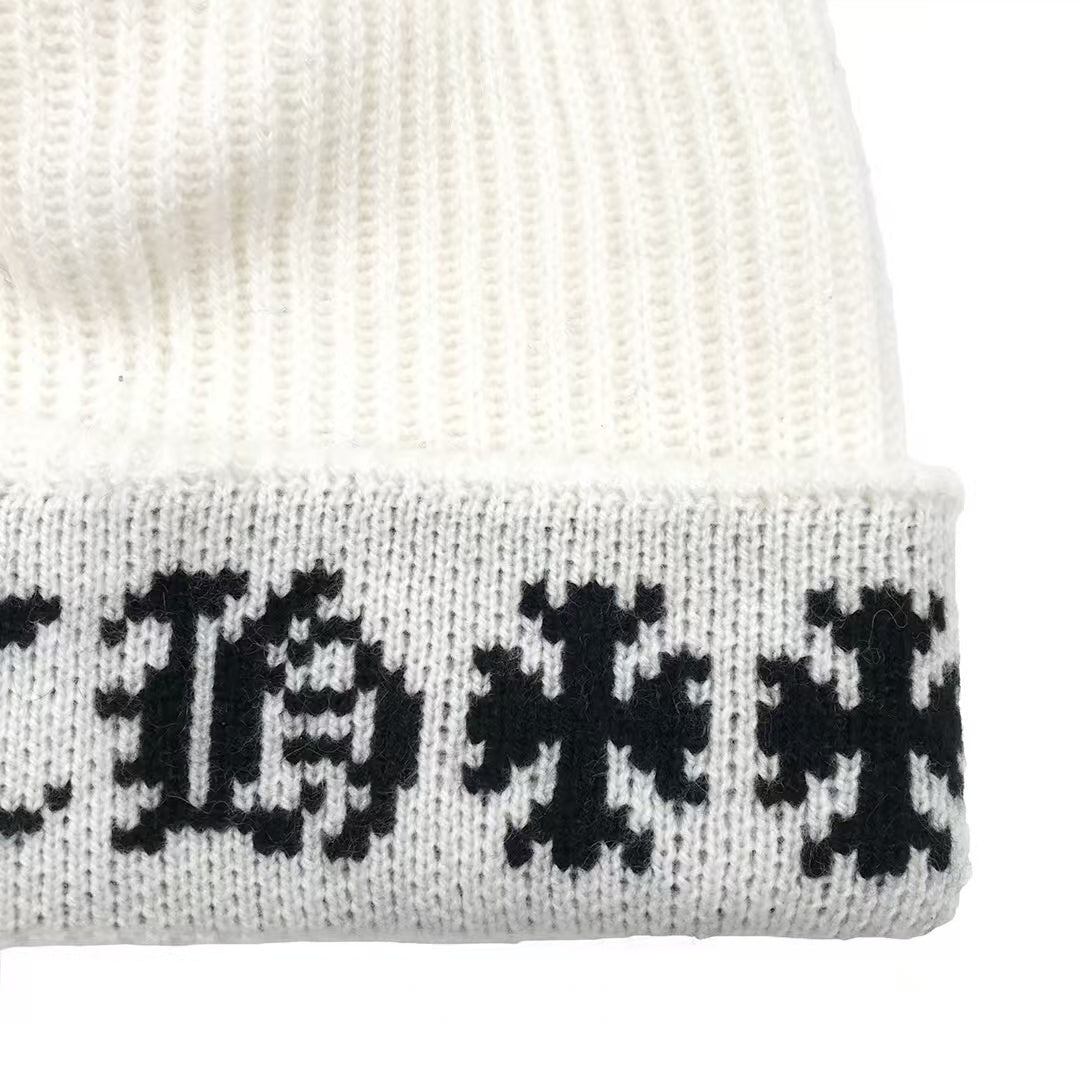 Chrome Hearts Cashmere CH Cross LOGO Beanie - SHENGLI ROAD MARKET