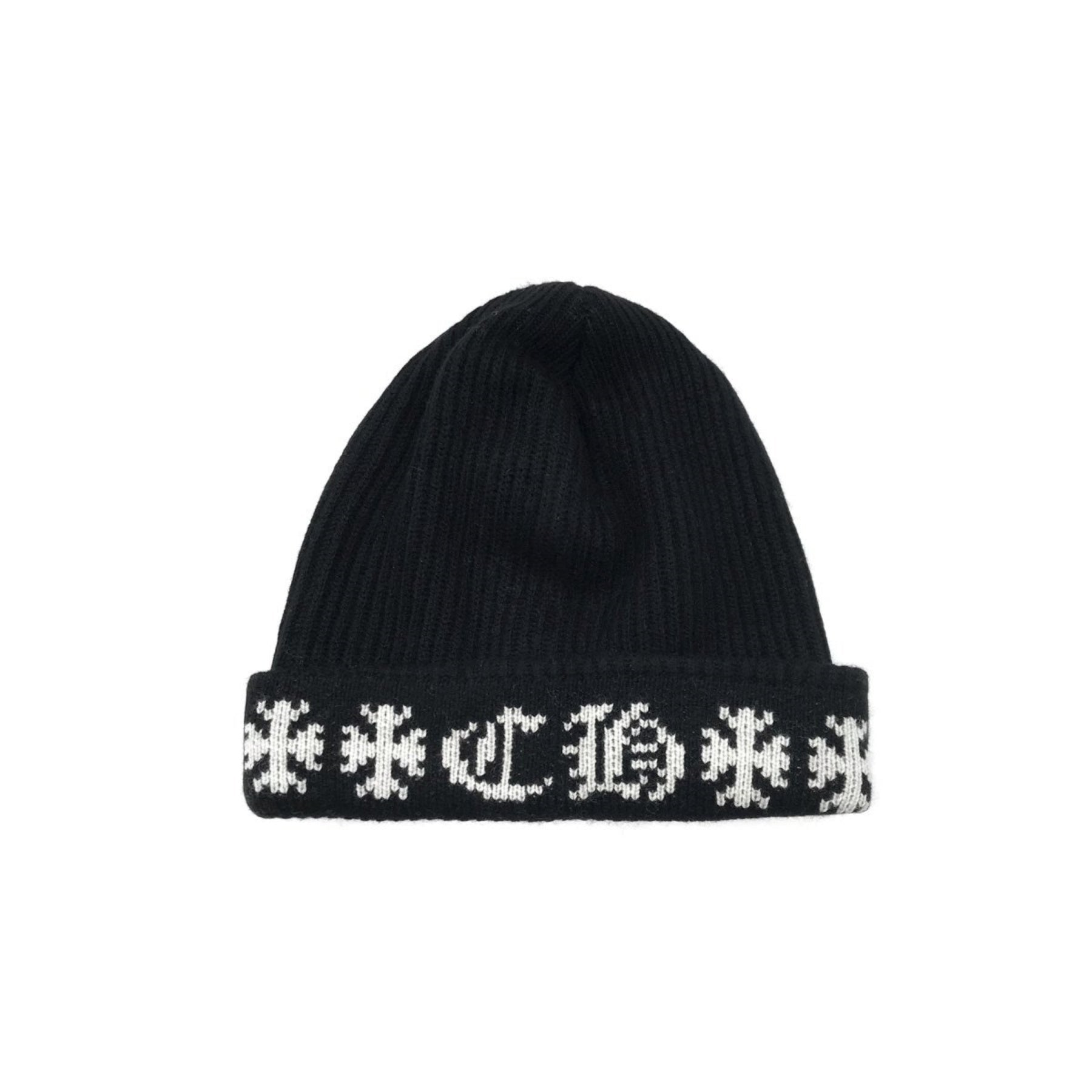 Chrome Hearts Cashmere CH Cross LOGO Black Beanie - SRM – SHENGLI