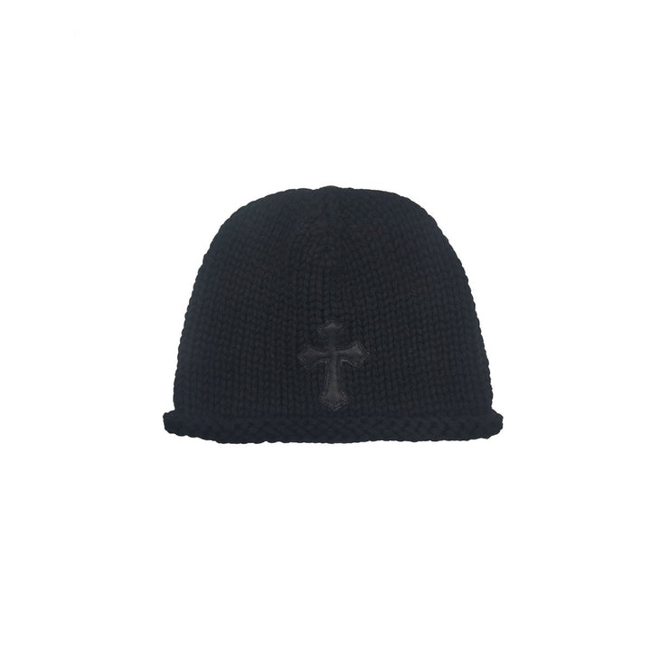 Chrome Hearts Cashmere Cross Black Beanie For Kids - SHENGLI ROAD MARKET