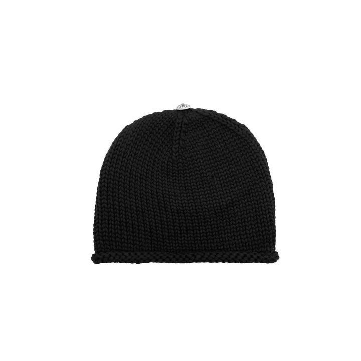Chrome Hearts Cashmere Cross Leather Patch Black Beanie - SHENGLI ROAD MARKET
