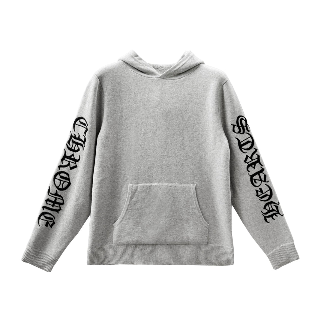 Chrome Hearts Cashmere Embroidered Grey Pullover Hoodie - SHENGLI ROAD MARKET