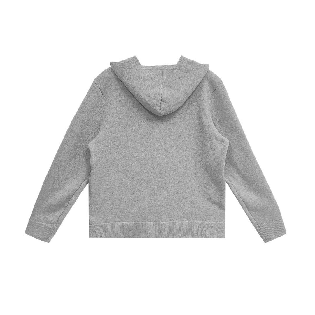 Chrome Hearts Cashmere Embroidered Grey Sweater Zip Up Hoodie - SHENGLI ROAD MARKET