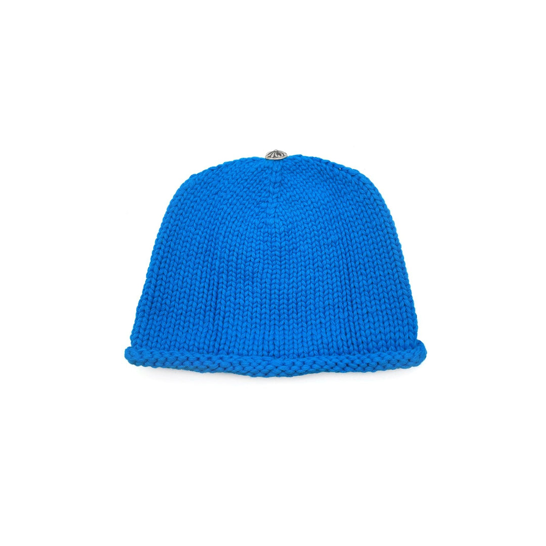 Chrome Hearts Cashmere Purple Cross Leather Patch Blue Beanie - SHENGLI ROAD MARKET