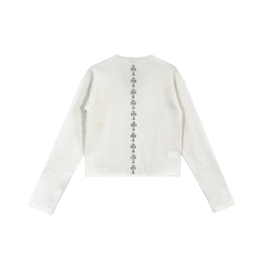 Chrome Hearts Cashmere Rhinestone Cross Cardigan Sweater - SHENGLI ROAD MARKET