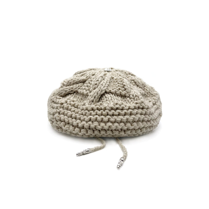 Chrome Hearts Cashmere Silver Cross Button Beige Beret - SHENGLI ROAD MARKET