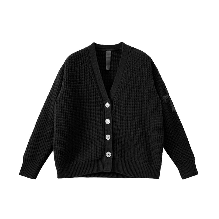 Chrome Hearts Cashmere Waffle Cross Patch Cardigan Sweater - SHENGLI ROAD MARKET