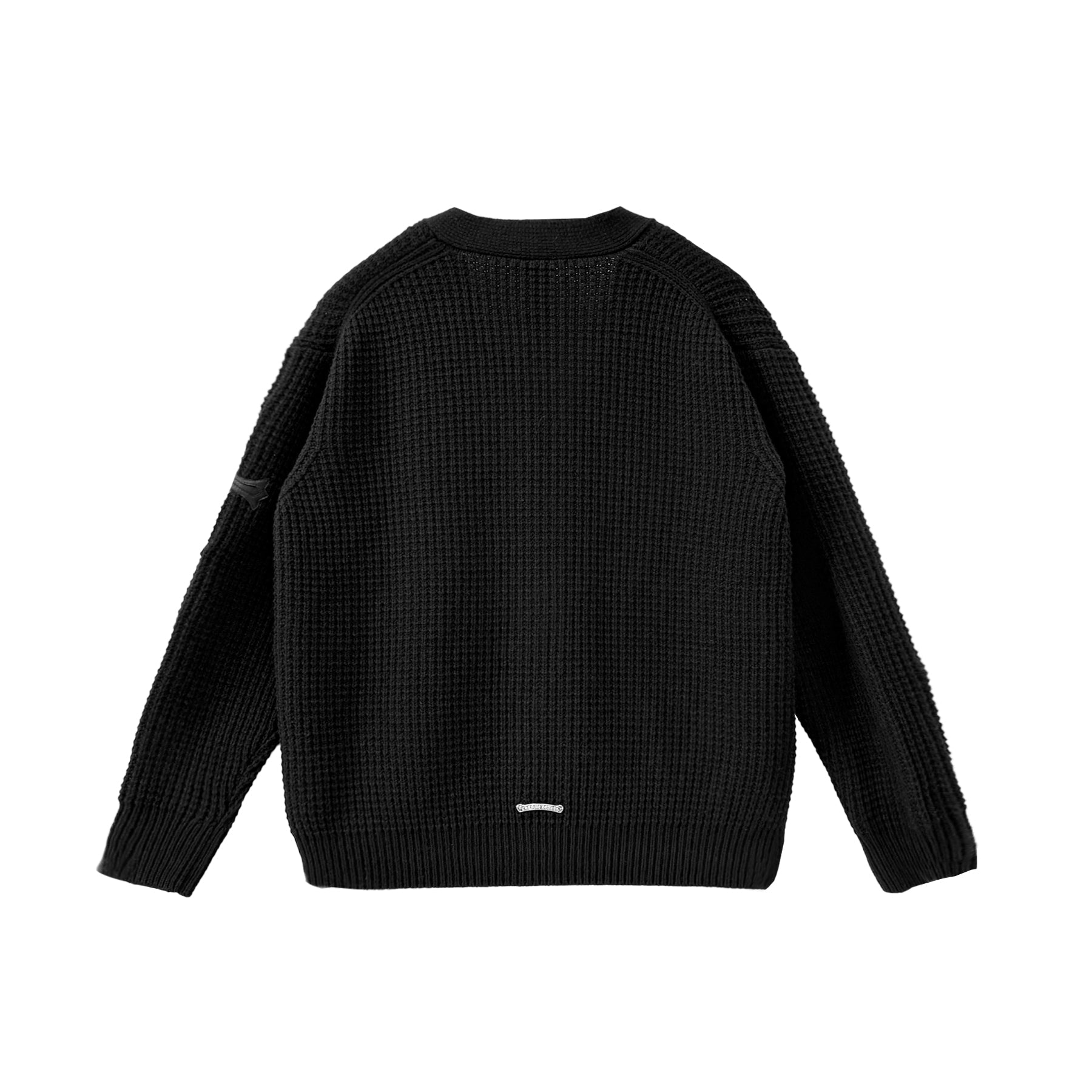 Chrome Hearts Cashmere Waffle Cross Patch Cardigan Sweater