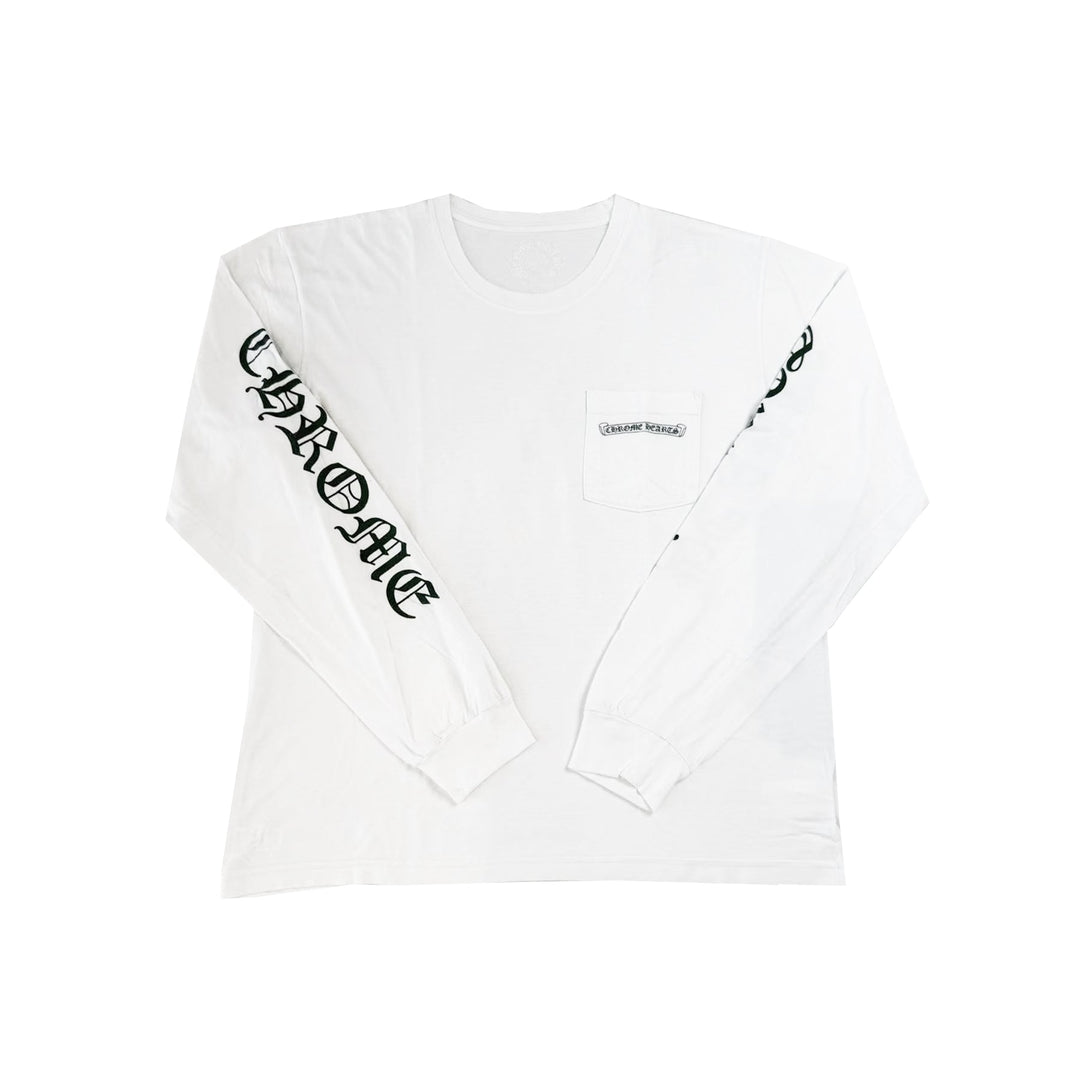 Chrome Hearts Cemetery Cross White Long Sleeve Tee - SHENGLI ROAD MARKET