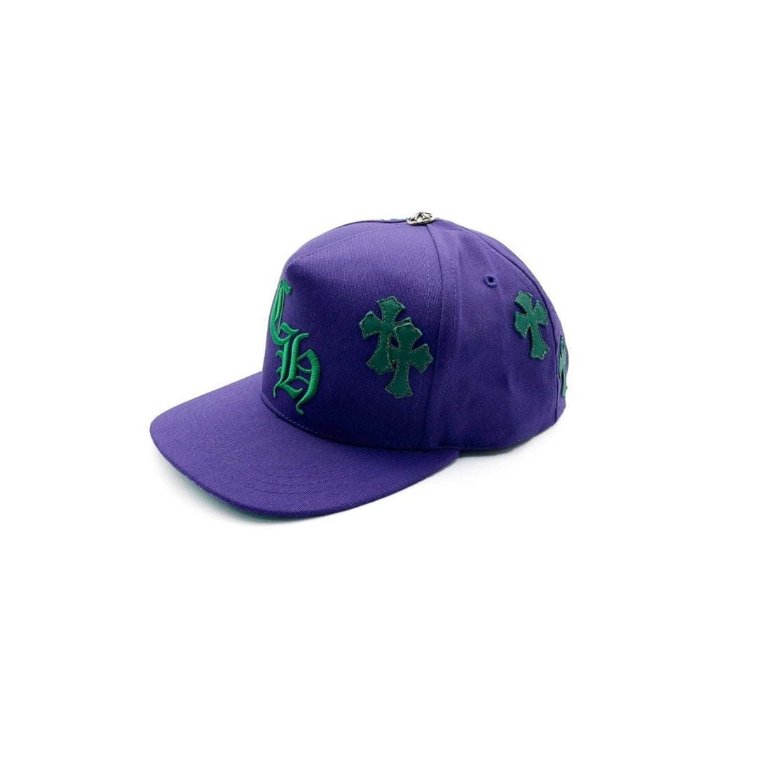Chrome Hearts CH Embroidered Green Cross Patch Purple Cap - SHENGLI ROAD MARKET