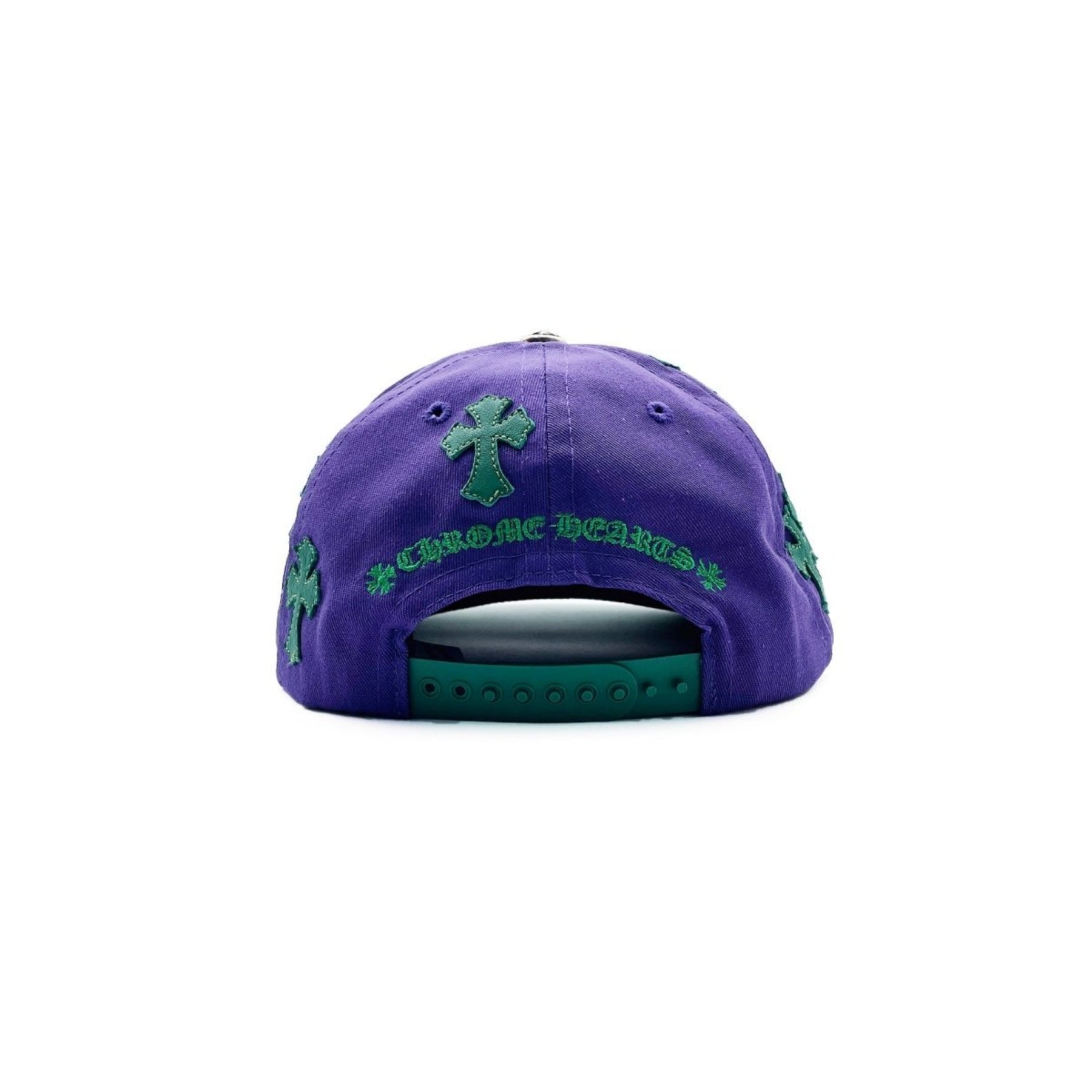 Chrome Hearts CH Embroidered Green Cross Patch Purple Cap - SRM