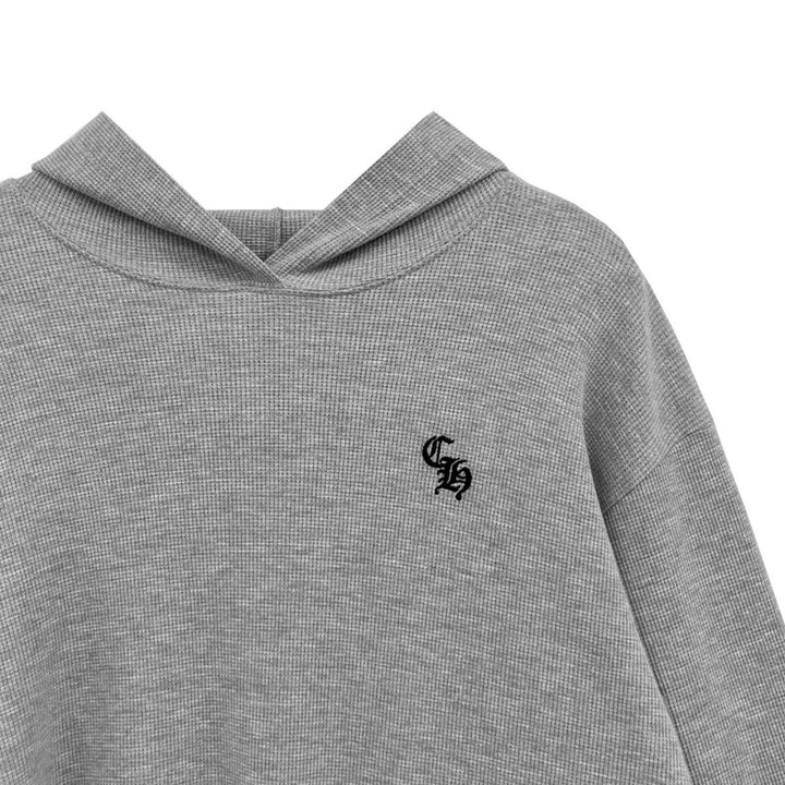 Chrome Hearts CH Embroidered Waffle Pullover Hoodie - SHENGLI ROAD MARKET