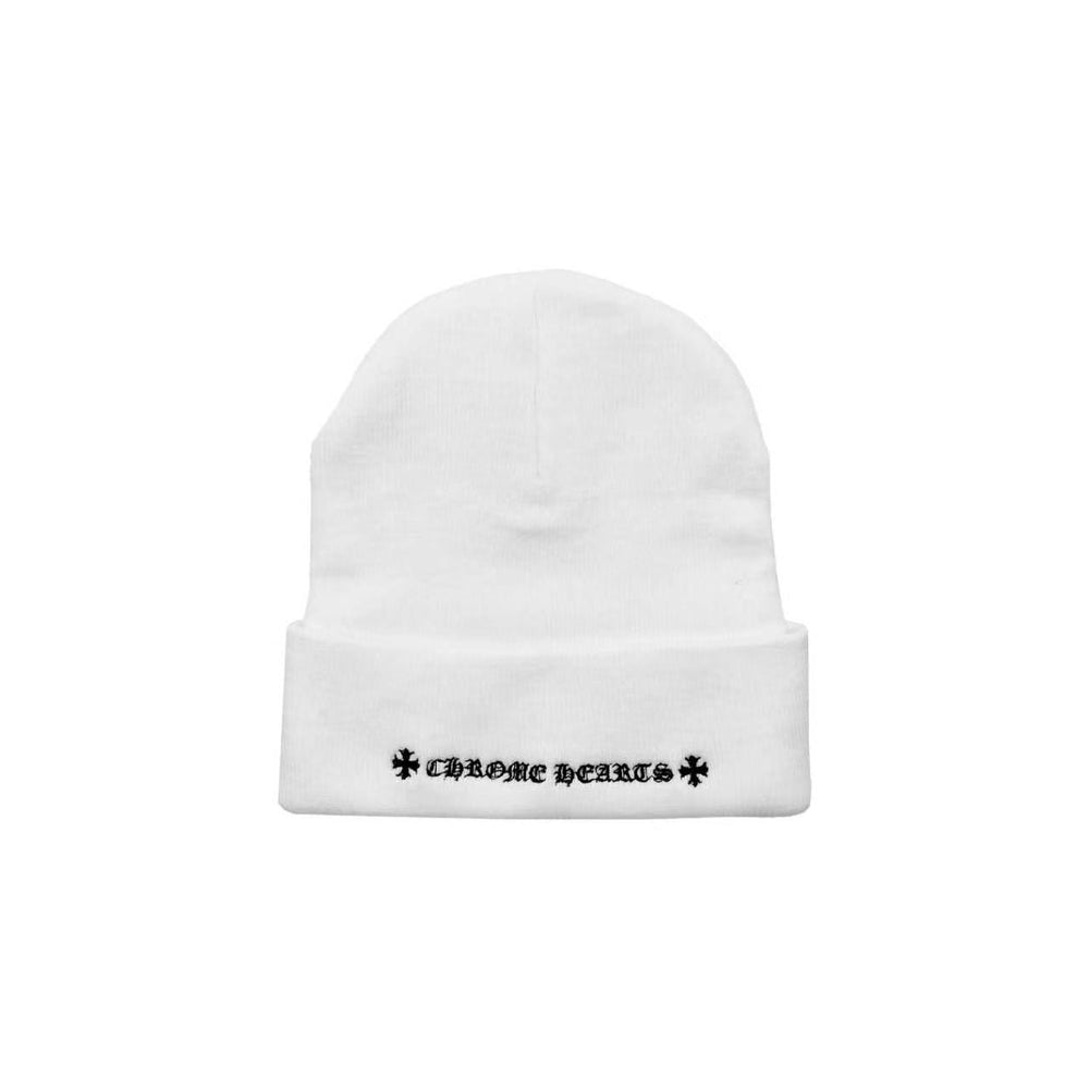 Chrome Hearts CH Embroidered White Beanie - SHENGLI ROAD MARKET