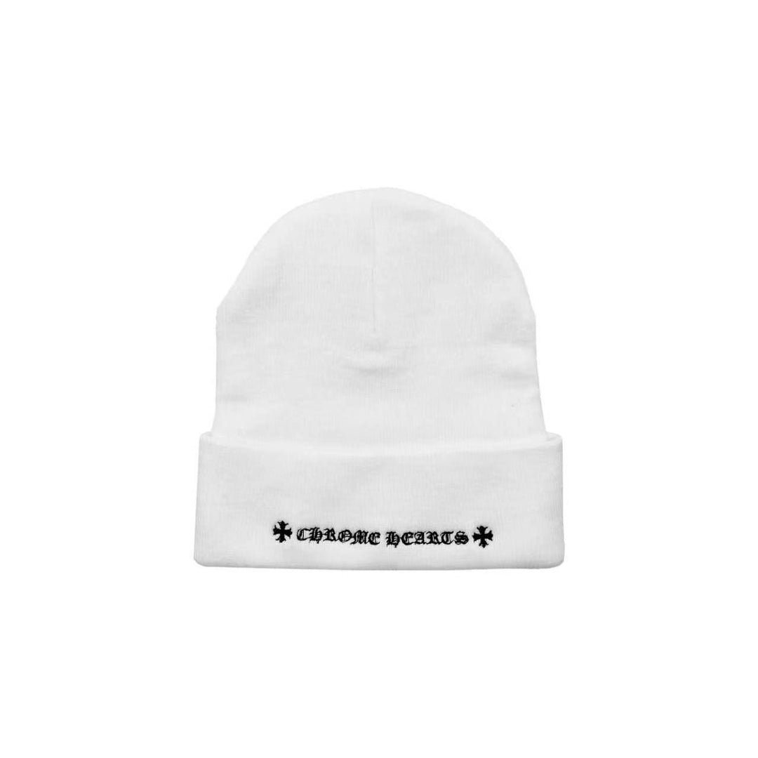 Chrome Hearts CH Embroidered White Beanie - SHENGLI ROAD MARKET