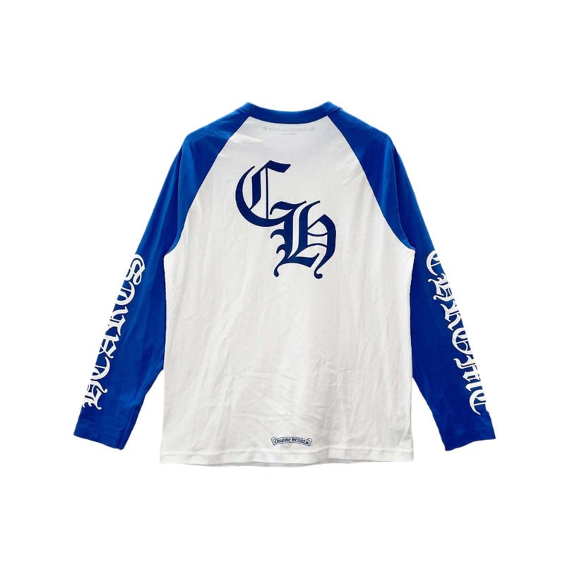 Chrome Hearts CH Horseshoe Logo Blue & White Long Sleeve T-Shirt - SHENGLI ROAD MARKET