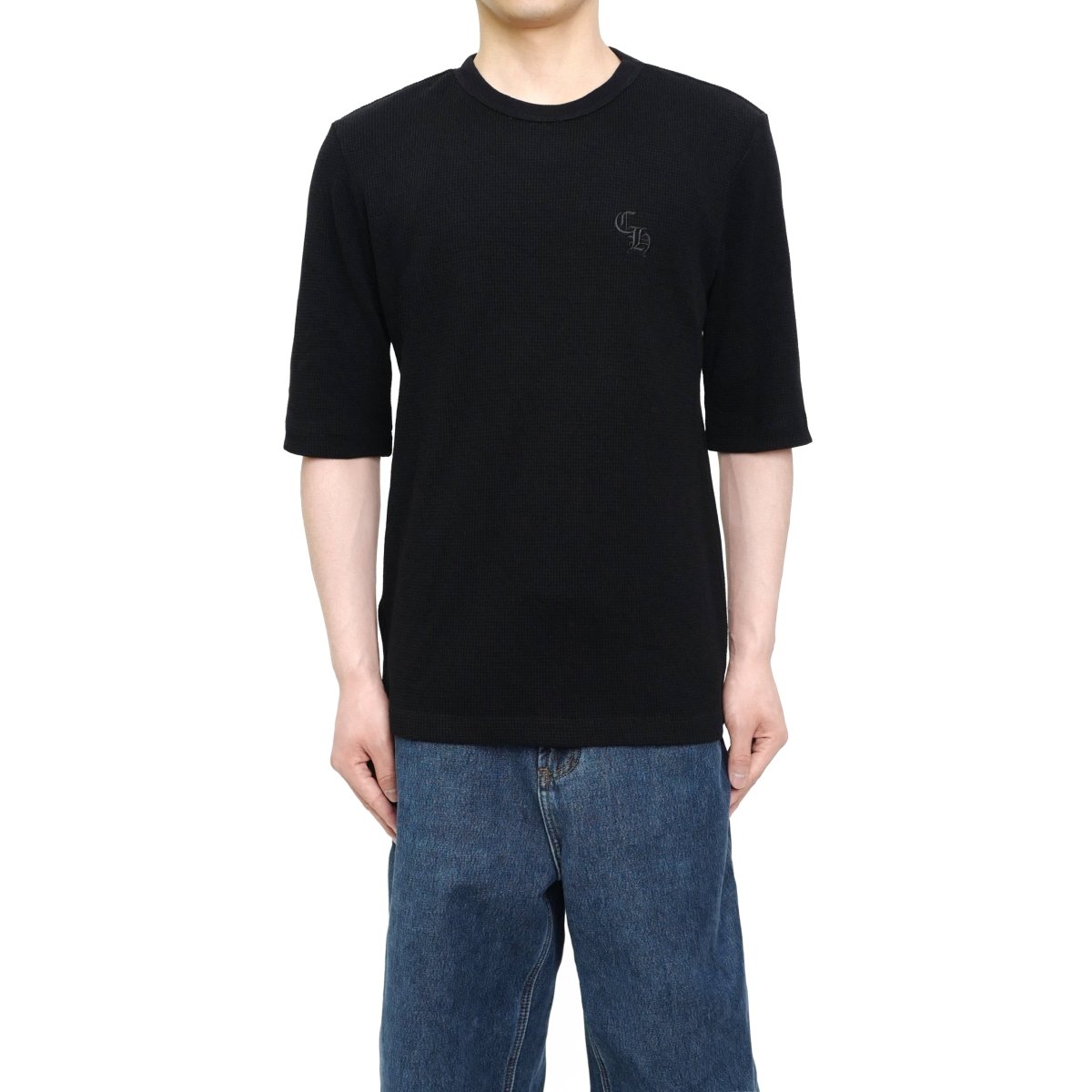 Chrome Hearts CH Letter Waffle Thermal Short Sleeve T-Shirt Tee