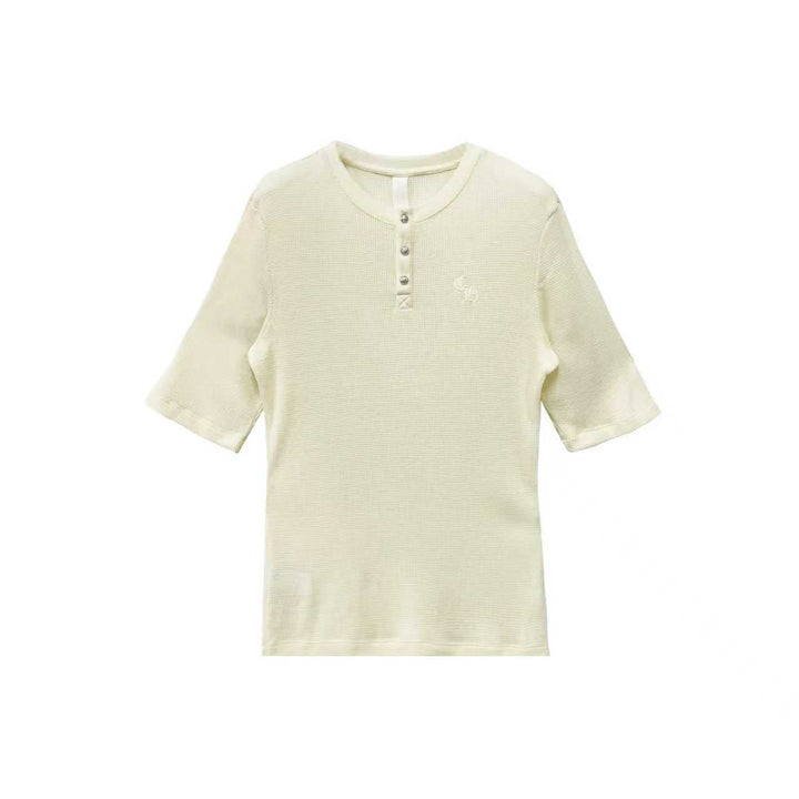 Chrome Hearts CH Letter Waffle Thermal Short Sleeve T-Shirt Tee - SHENGLI ROAD MARKET