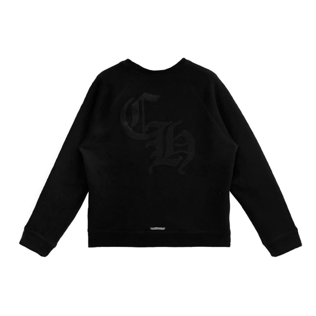 Chrome Hearts CH Logo Cross Leather Patch Black Sweatshirt - SHENGLI ROAD MARKET