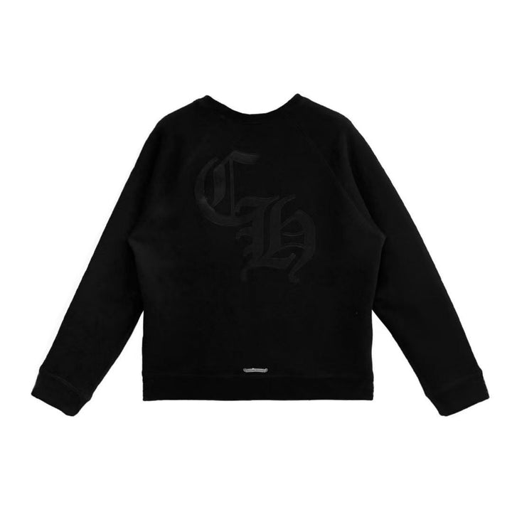 Chrome Hearts CH Logo Cross Leather Patch Black Sweatshirt - SHENGLI ROAD MARKET