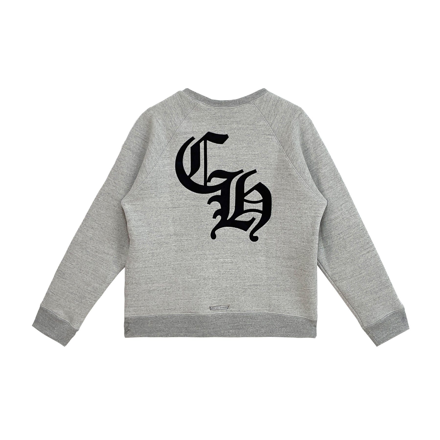 Chrome Hearts CH Logo Cross Leather Patch Grey Sweatshirt - SRM