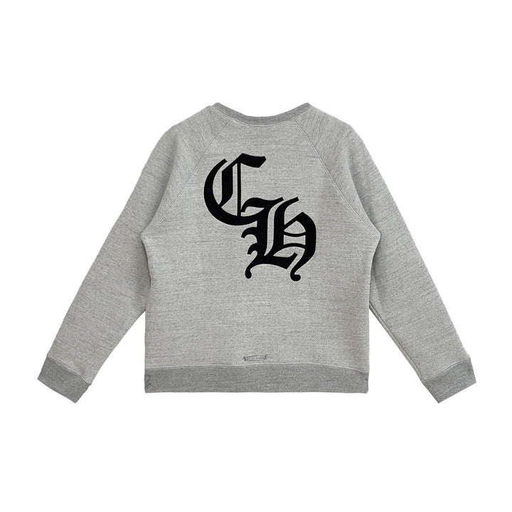 Chrome Hearts CH Logo Cross Leather Patch Grey Sweatshirt - SHENGLI ROAD MARKET