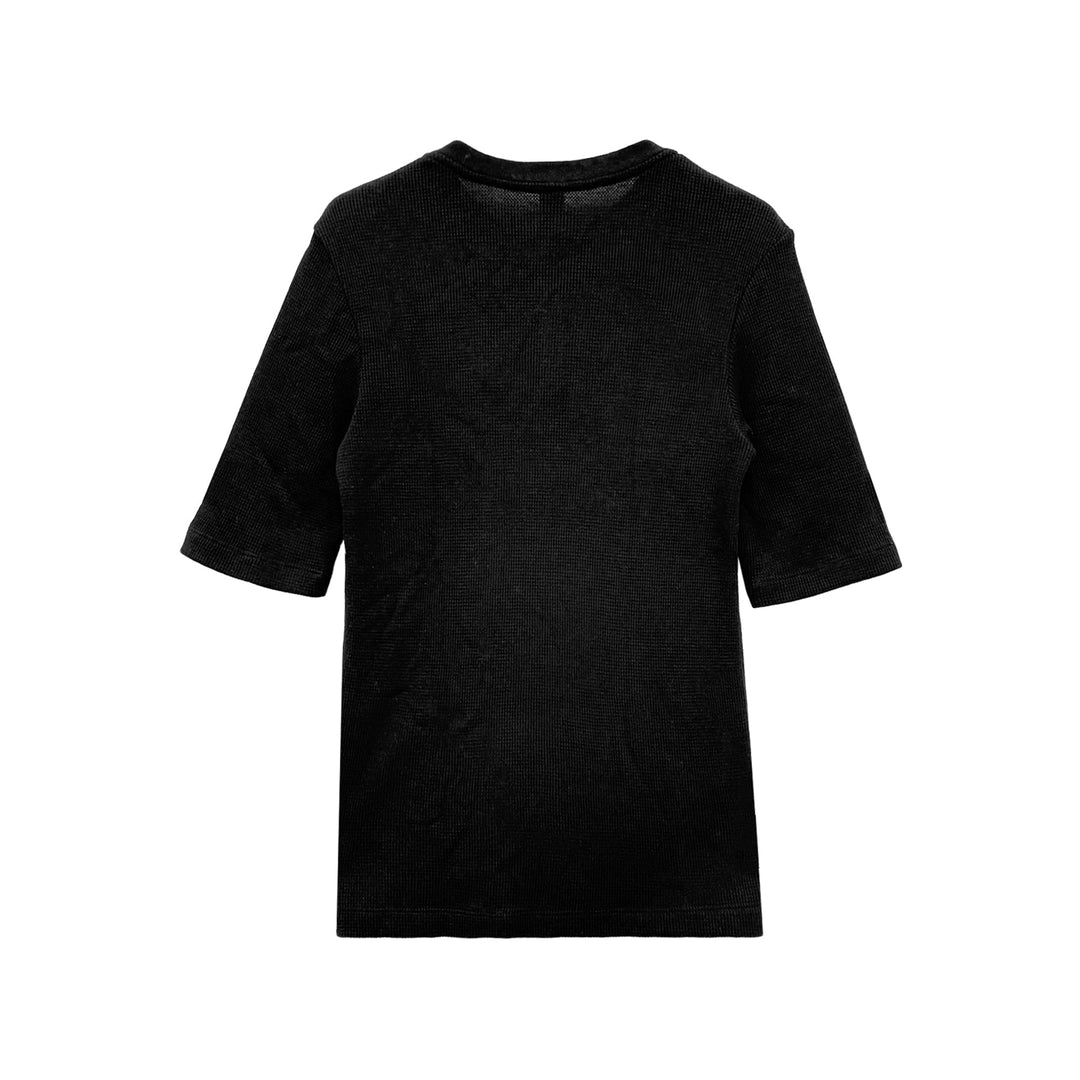 Chrome Hearts CH Logo Waffle Thermal Short Sleeve Henley T-Shirt - SHENGLI ROAD MARKET