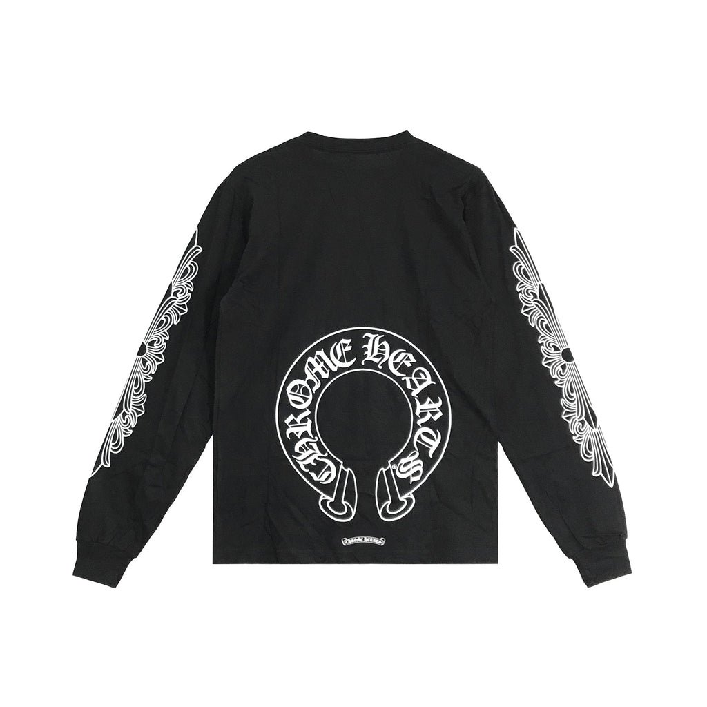 Chrome Hearts Classic Horseshoe Logo Long Sleeve T-shirt – SHENGLI