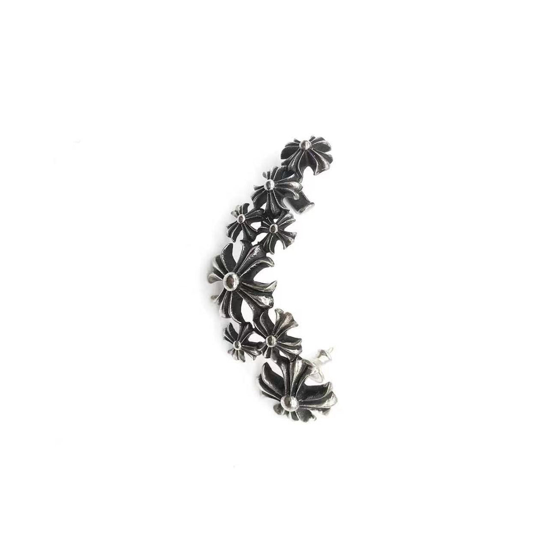 Chrome Hearts CLIMBER Silver Multi Cross Earring Stud - SHENGLI ROAD MARKET