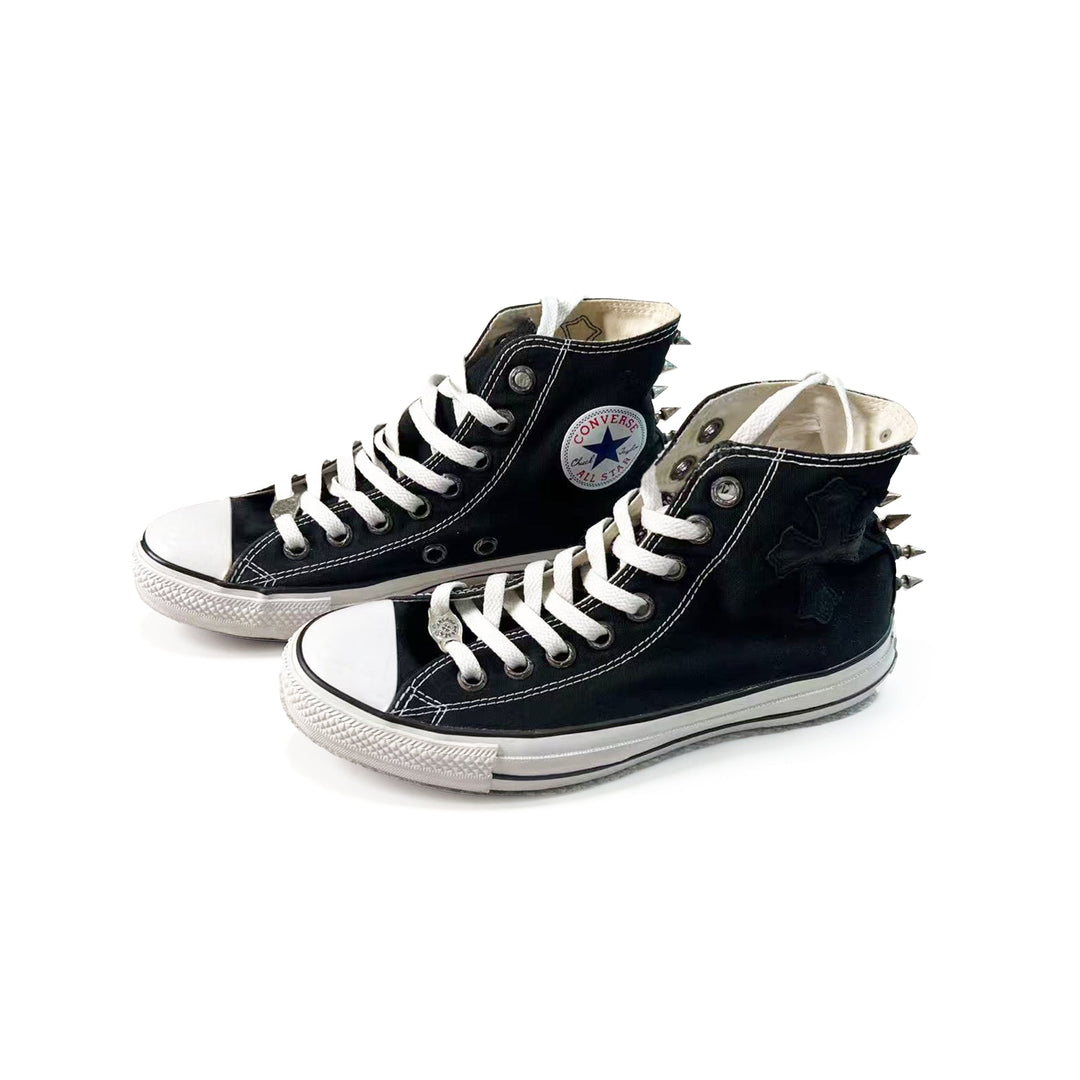Chrome Hearts Converse Cross Patch Silver Spikes Sneakers - SHENGLI ROAD MARKET