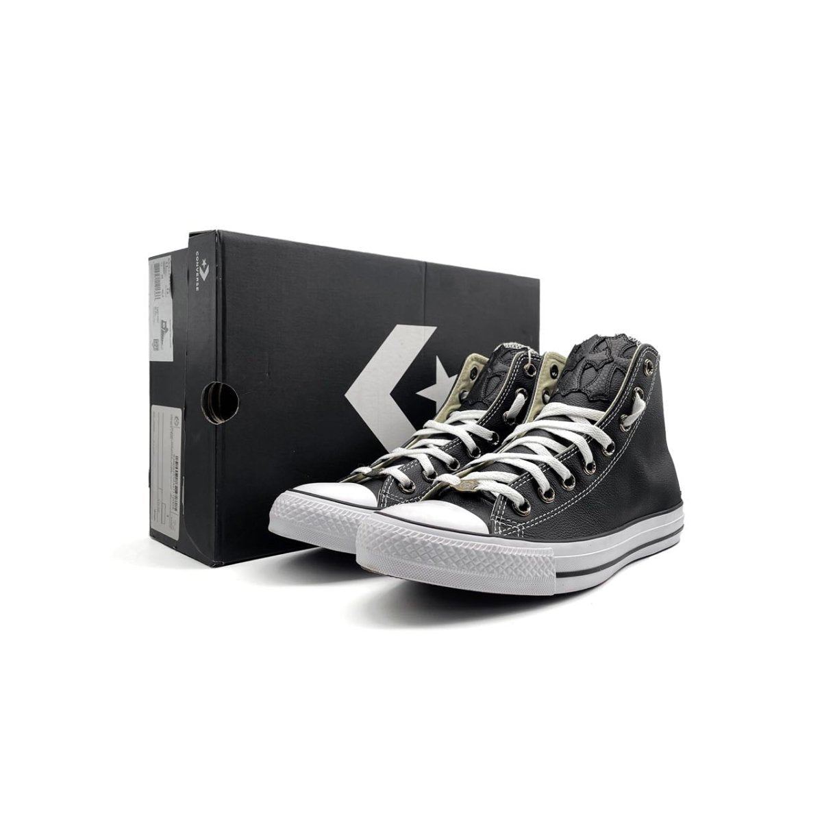 Chrome Hearts Converse Silver Sword Leather High - Top Sneakers - SHENGLI ROAD MARKET