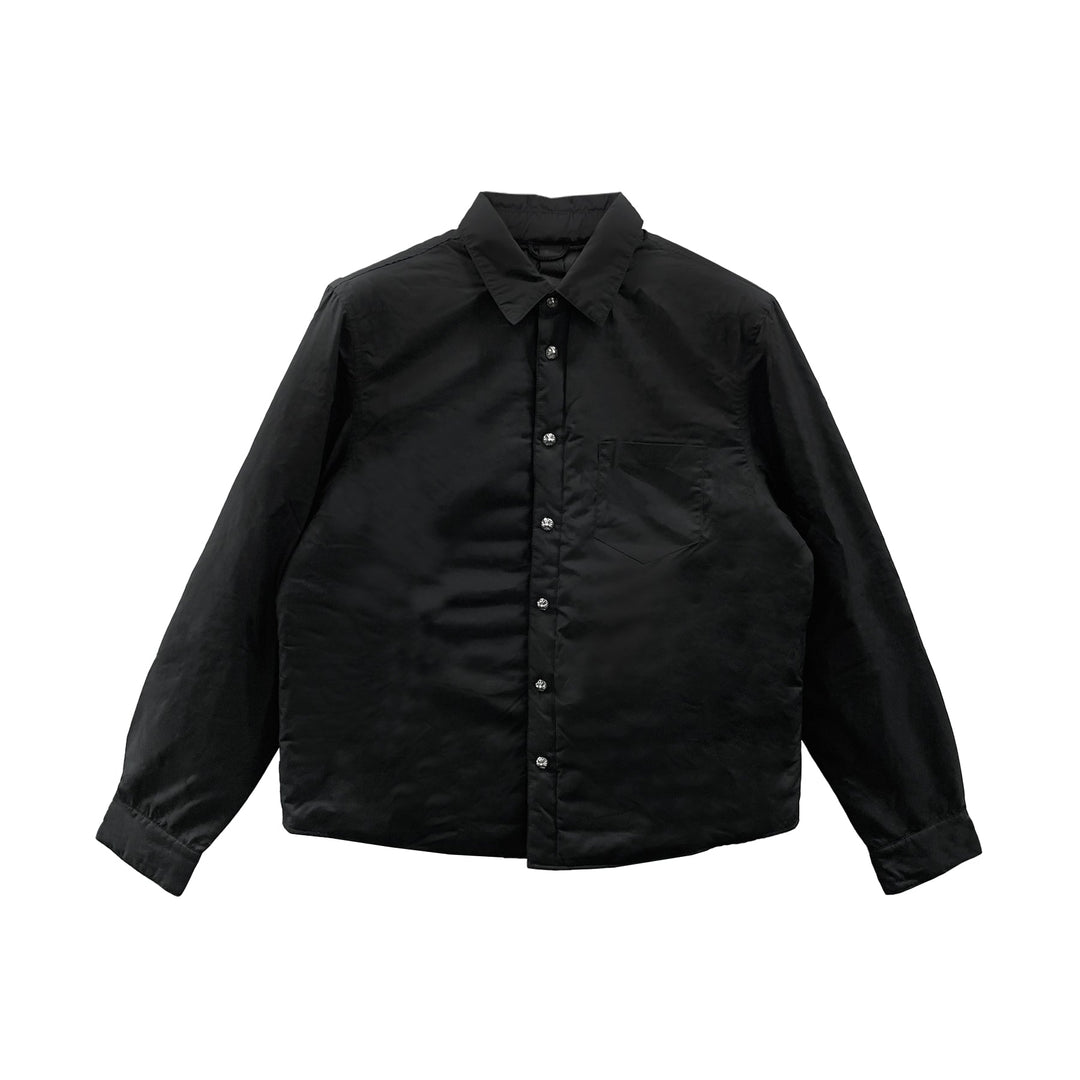 Chrome Hearts Cross Button Black Down Shirt Jacket - SHENGLI ROAD MARKET