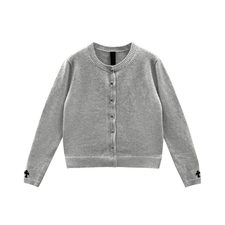 Chrome Hearts Cross Cashmere Grey Cardigan Sweater - SHENGLI ROAD MARKET