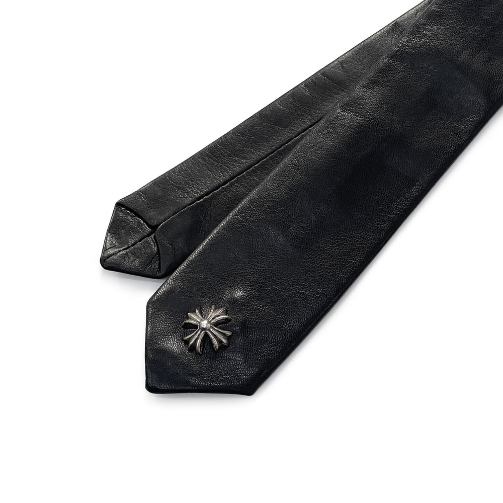 Chrome Hearts Cross Embellished Leather Tie - SHENGLI ROAD MARKET