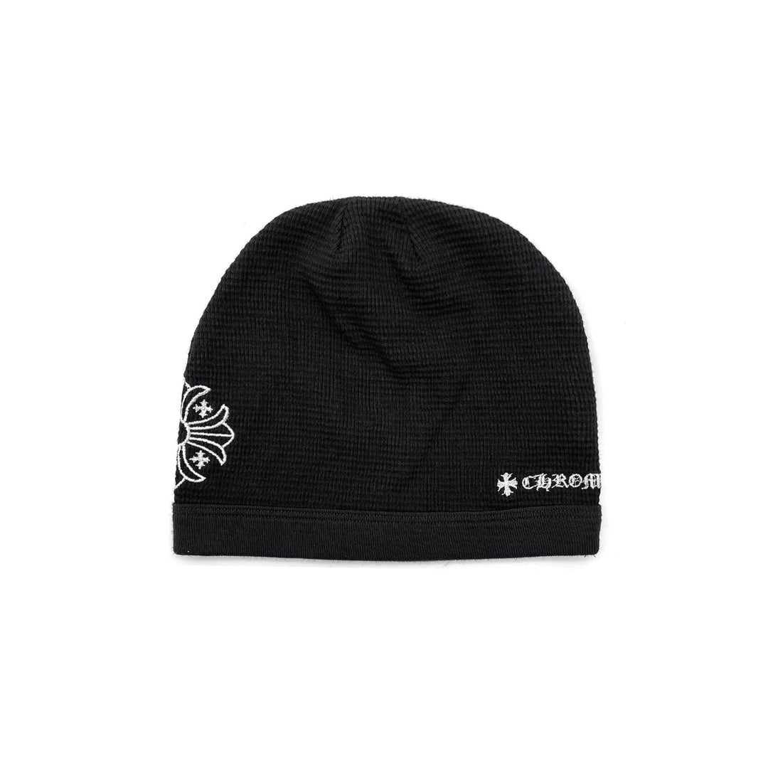 Chrome Hearts Cross Embroidered Waffle Thermal Black Beanie - SHENGLI ROAD MARKET