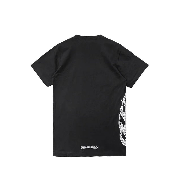 Chrome Hearts Cross Flame Printing Short Sleeve Tee