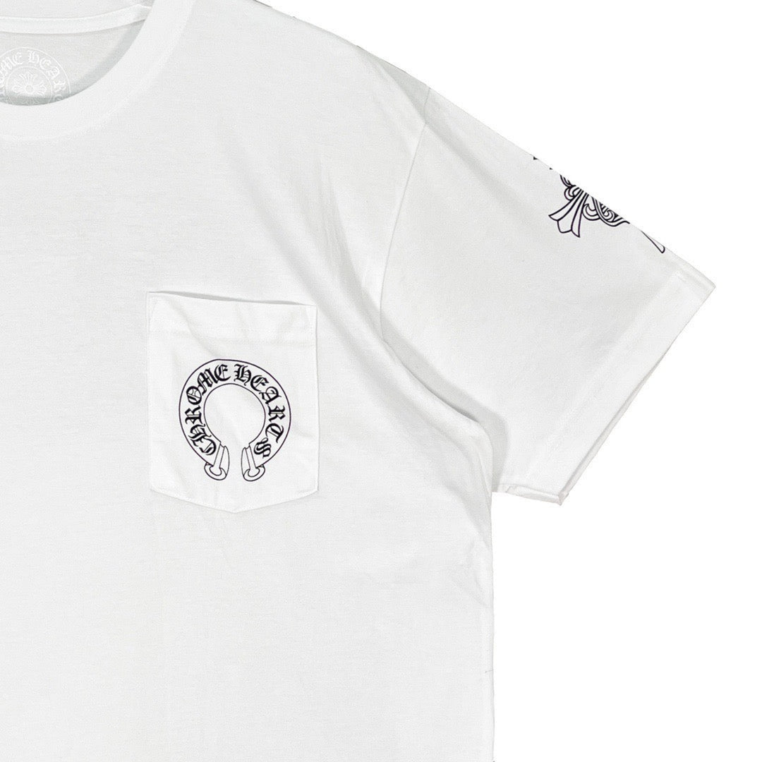 CHROME HEARTS (クロムハーツ) クロスホースシューロゴ半袖Tシャツ