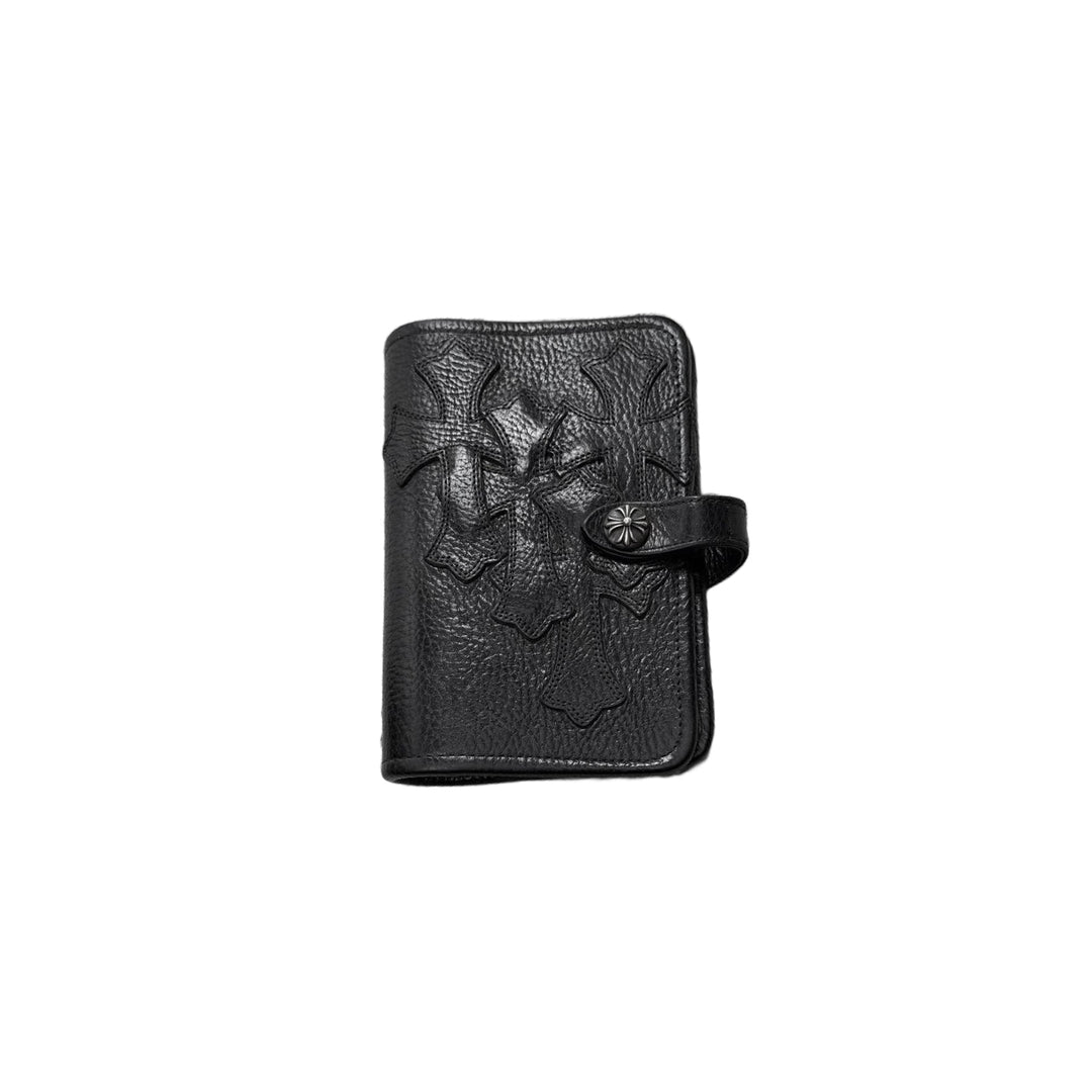 Chrome Hearts Cross Leather Patch Black Leather A6 Notebook Cover - SHENGLI ROAD MARKET