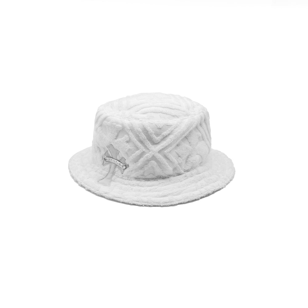 Chrome Hearts Cross Leather Patch Terry Cloth Hat - SHENGLI ROAD MARKET