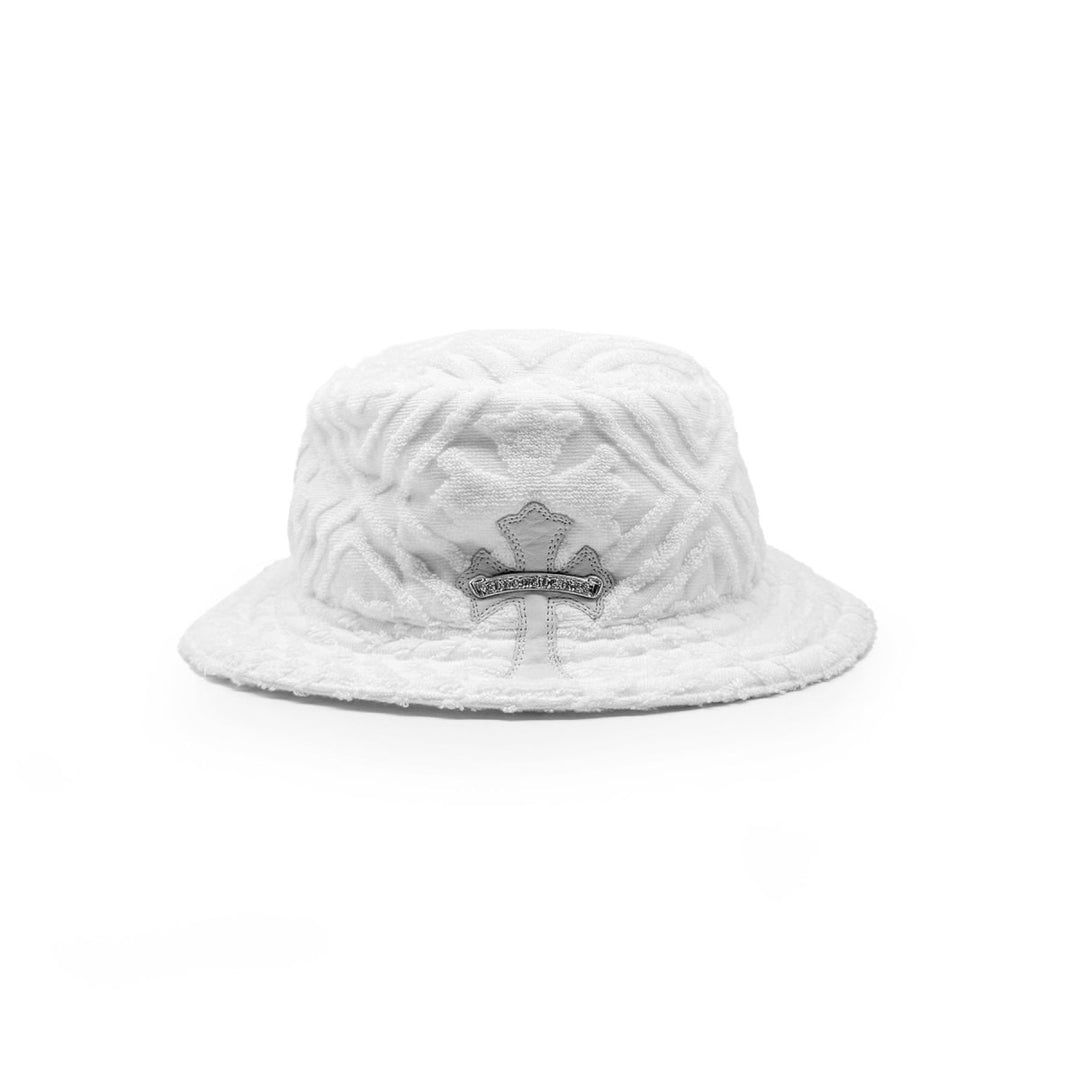 Chrome Hearts Cross Leather Patch Terry Fabric Hat - SHENGLI ROAD MARKET