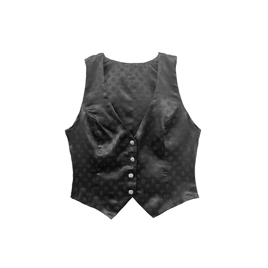 Chrome Hearts Cross Logo Black Silk Vest - SHENGLI ROAD MARKET
